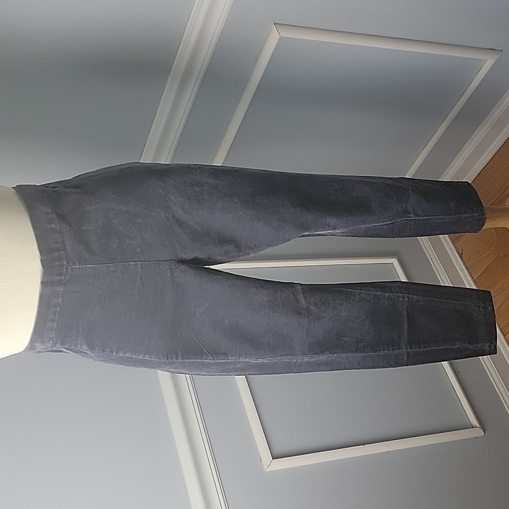 BANANA REPUBLIC Gray Flat Front Equestrian Velvet Cropped Skinny Dress Pants‎ 4S